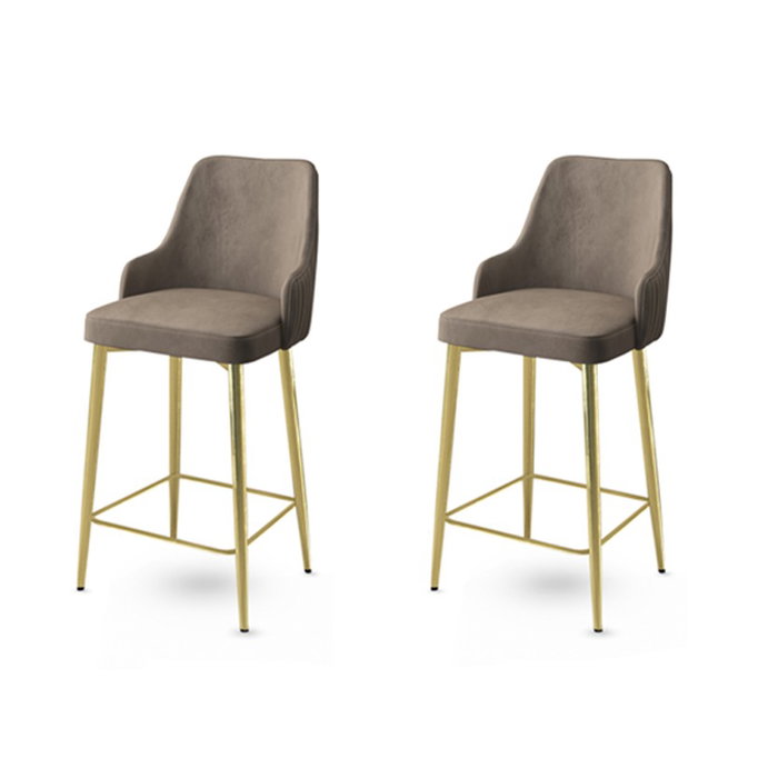 Hanah Home Juego de 2 Taburetes de Bar Enox Cappuccino y Dorado Hanah Home Juego de 2 Taburetes de Bar Enox Cappuccino y Dorado
